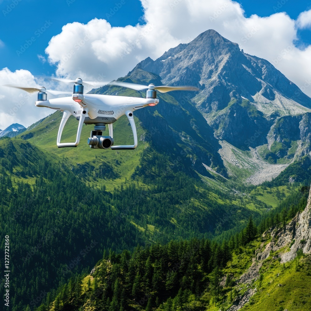 Drone Flight Over Majestic Alpine Mountains Drone Flight Over Majestic Alpine Mountains