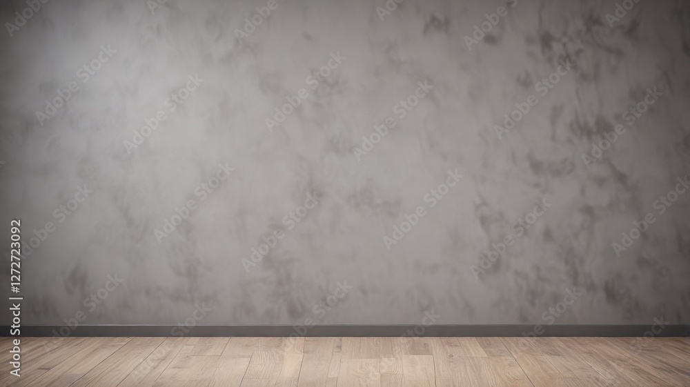 Empty Room Interior Design with Light Gray Textured Wall and Wooden Floor Empty Room Interior Design with Light Gray Textured Wall and Wooden Floor
