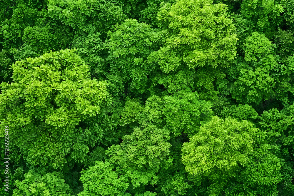Aerial view lush green forest canopy Aerial view lush green forest canopy