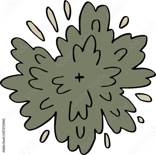 hand drawn cartoon decoration top view of tree illustration.