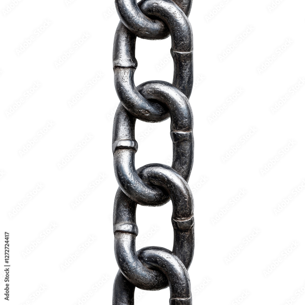 Metal Chain: a close-up shot of a sturdy metal chain, illustrating strength and connection. The textured links suggest durability and industrial resilience. Metal Chain: a close-up shot of a sturdy metal chain, illustrating strength and connection. The textured links suggest durability and industrial resilience.