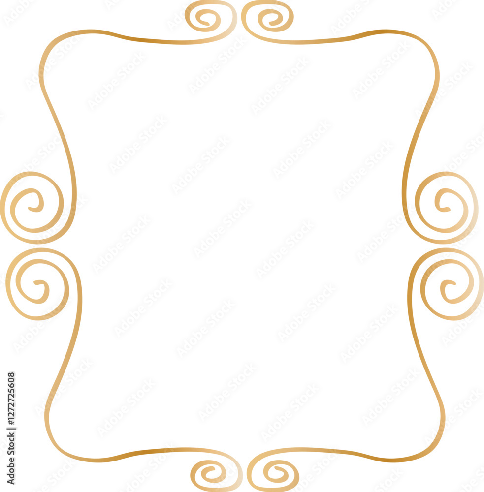 Elegant Golden Swirl Frame: Decorative Vector Design Element Elegant Golden Swirl Frame: Decorative Vector Design Element