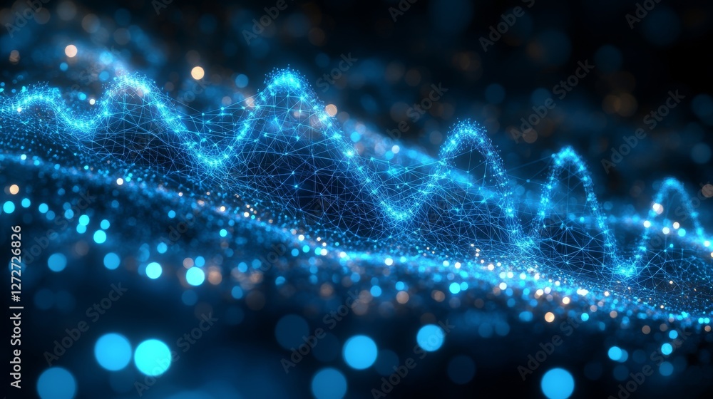 Abstract Blue Digital Wave Network Connection Abstract Blue Digital Wave Network Connection