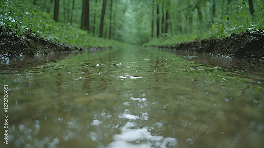 Rain in forest, stream, path, nature, background, green, tranquility, wallpaper Rain in forest, stream, path, nature, background, green, tranquility, wallpaper