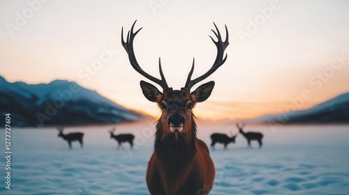 deer in the sunset