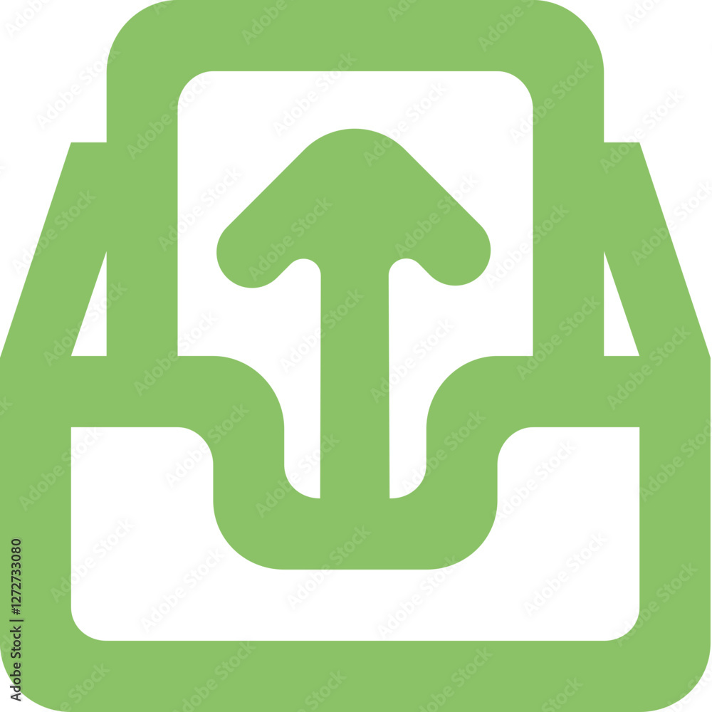 Inbox Up Round icon logo design Inbox Up Round icon logo design
