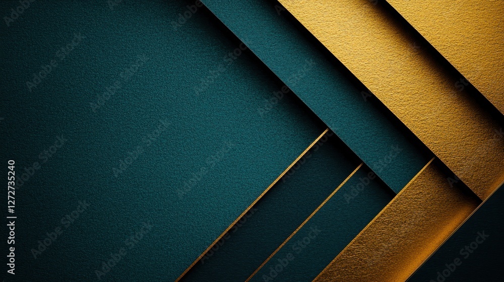 Elegant geometric design in gold and teal graphic art modern abstract viewpoint Elegant geometric design in gold and teal graphic art modern abstract viewpoint