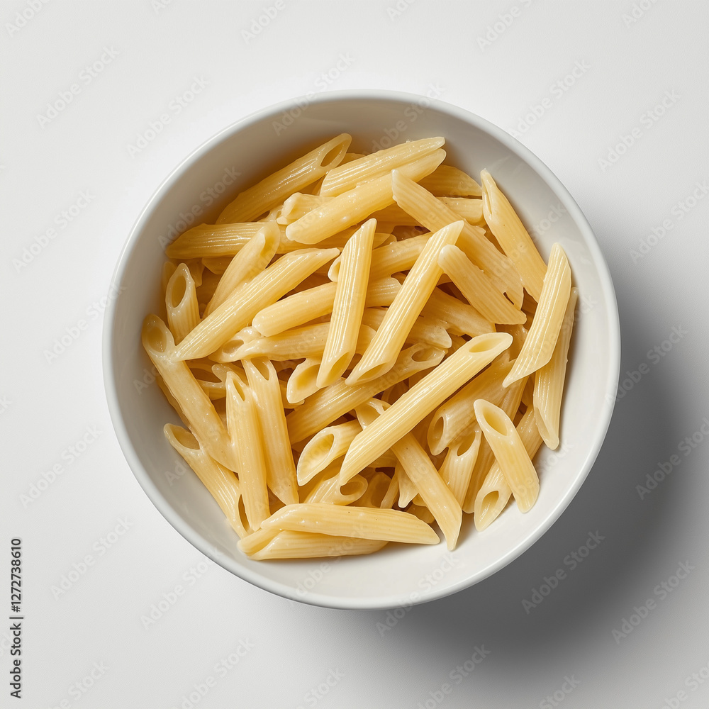 plain penne pasta in a white bowl plain penne pasta in a white bowl