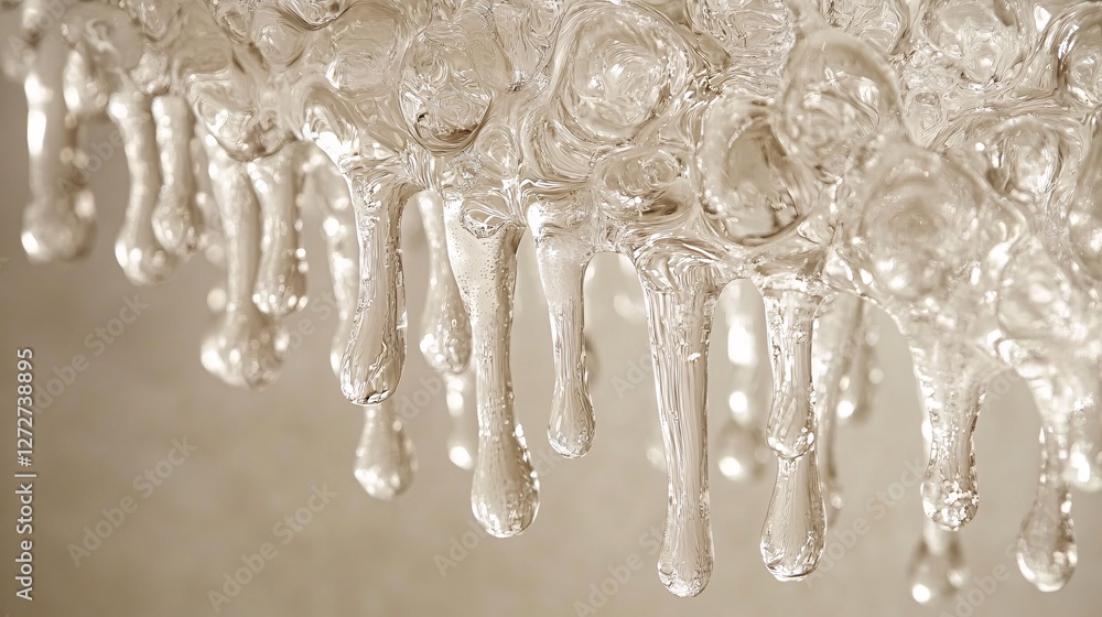 Abstract Image Of Dripping Liquid Forming Icicles Abstract Image Of Dripping Liquid Forming Icicles