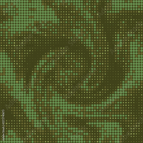 Digital twist pattern. Fiery vortex halftone gradient background. Spark particles swirling. Dotted wavy pattern. Vector dots wavy wallpaper. Green dark twisted tornado