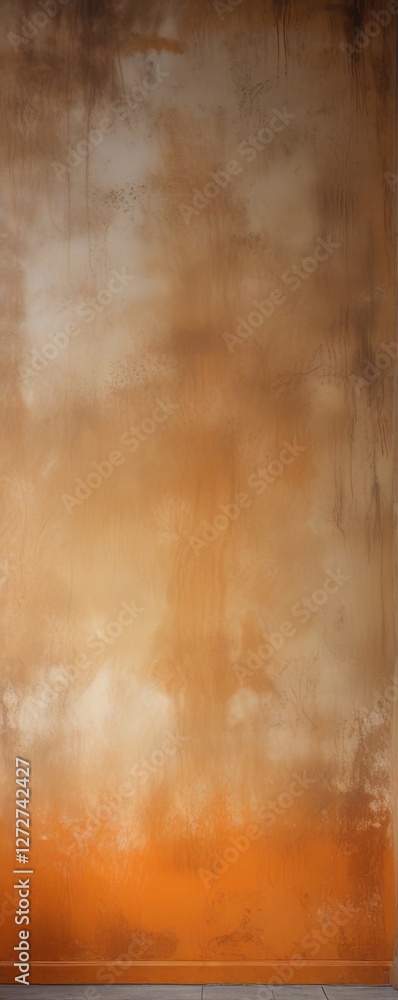 Obraz premium Abstract Ochre and Burnt Orange Wall Texture with Subtle Imperfections, Ideal for Backgrounds or Design Elements