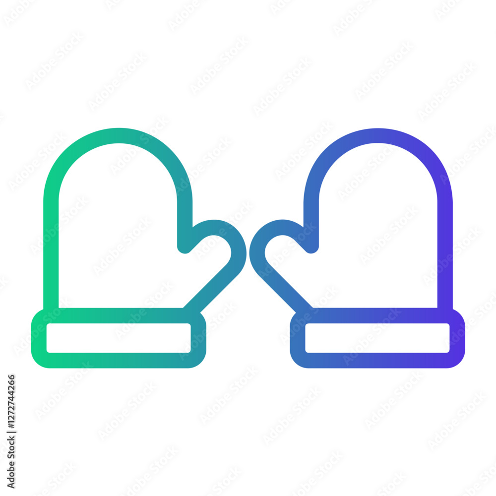 mittens Line Gradient Icon mittens Line Gradient Icon