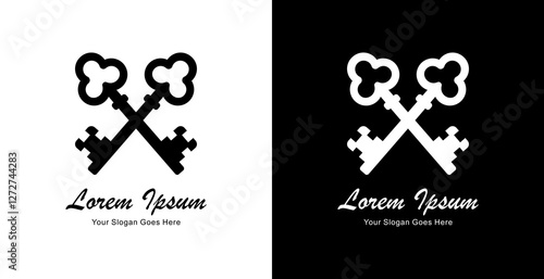 logo design in the form of two intersecting keys
