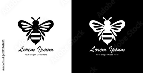 logo design in the form of a queen bee in flight and modern style