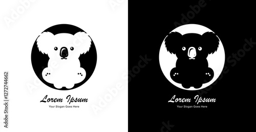 Koala logo design combined with a circle