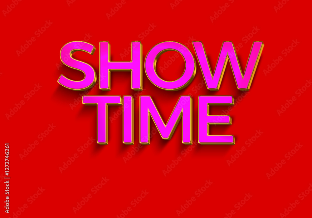 Fototapeta premium Show time editable vector text effect. Suitable for night event theme.