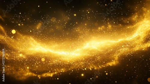 Golden Celestial Dust: A Sparkling Abstract Galaxy