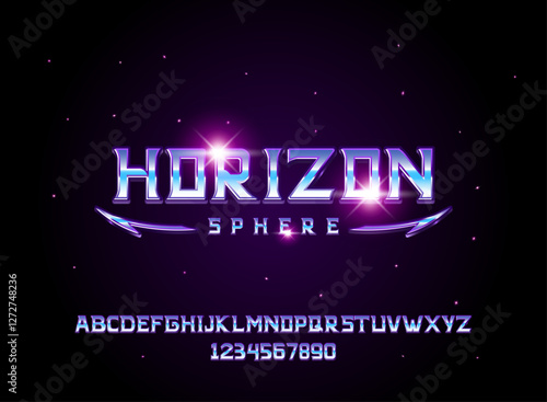 modern futuristic space text effect horizon sphere gradient retro technology style