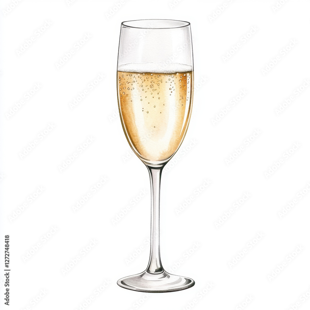 sparkling champagne glass filled with bubbly drink, perfect for celebrations sparkling champagne glass filled with bubbly drink, perfect for celebrations