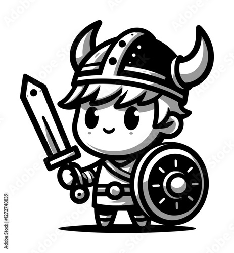 cute viking kid cartoon character (artwork 1)