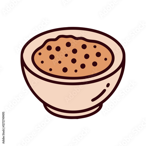 Breakfast bowl of oatmeal with grains
