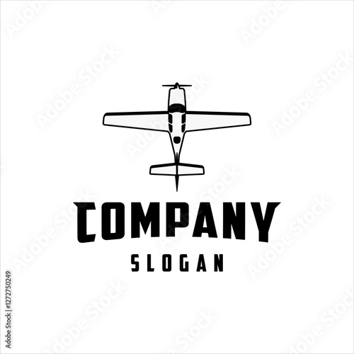 Airplanes top view logo with simple style design