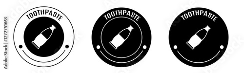 Black and white illustration of toothpaste icon in flat. Stock vector.