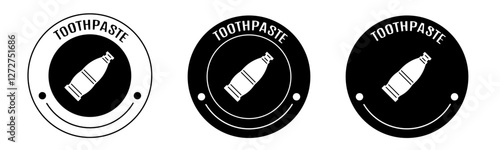 Black and white illustration of toothpaste icon in flat. Stock vector.