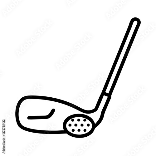 Golf club illustration, simple line drawing for sports and equipment blogs