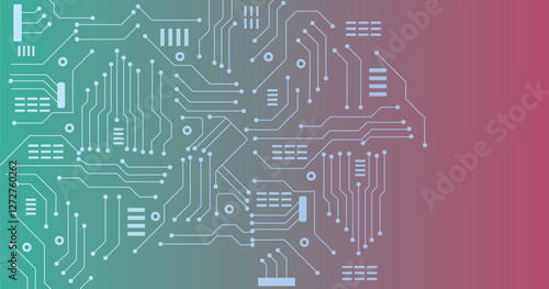 Seamless pattern with Circuit board. Electronics board. High-tech technology background texture. 