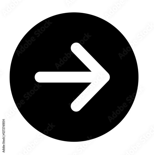 Regular Rounded tips soft Arrow in black circle