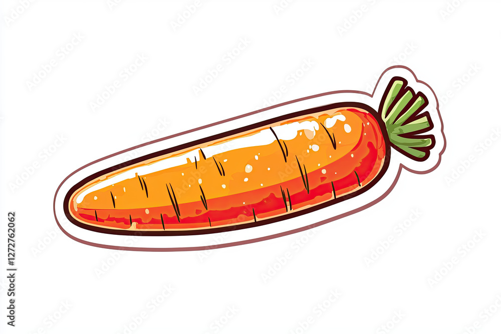 Freshly cleaned bright orange carrot with green leaves, perfect for healthy meals Freshly cleaned bright orange carrot with green leaves, perfect for healthy meals
