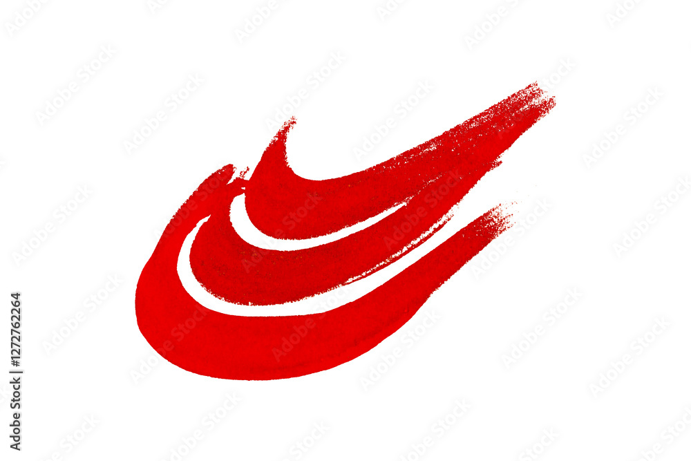 Obraz premium Red watercolor background. Artistic hand paint. Isolated on transparent background. 