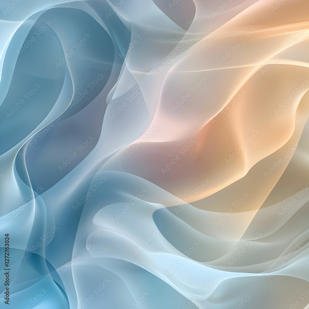 Obraz premium Abstract background with flowing organic lines, soft curves, and natural gradients for a serene, modern design