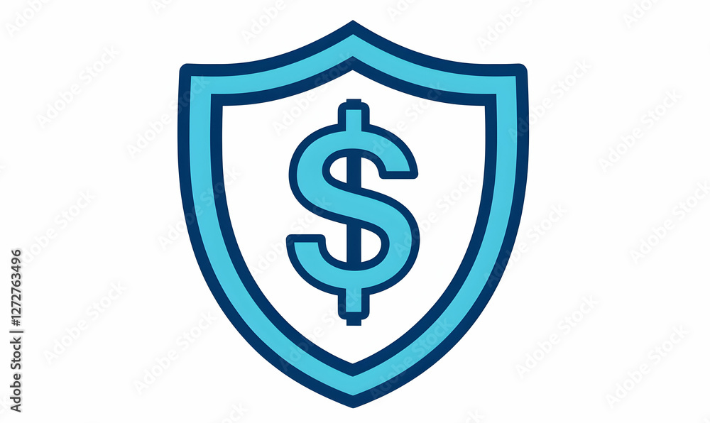 Financial security shield icon Financial security shield icon