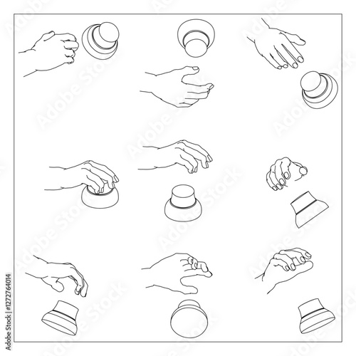 3Dマウスを持つ手のセット