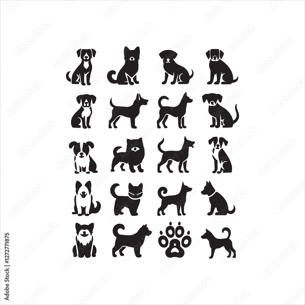 Obraz premium set of funny cartoon dogs