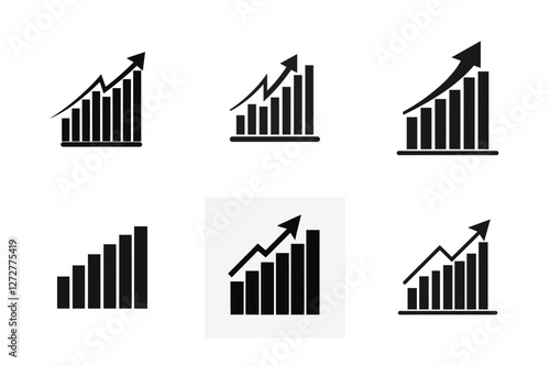 business Graph icon bundle set in vector style