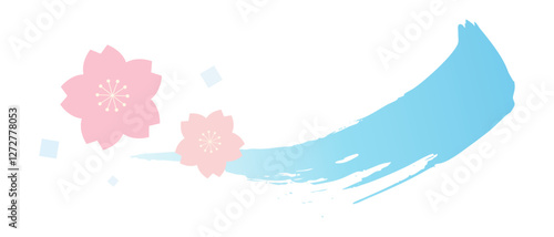 桜の装飾、筆書きのストローク