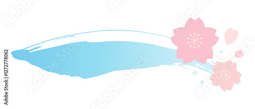 桜の装飾、筆書きのストローク