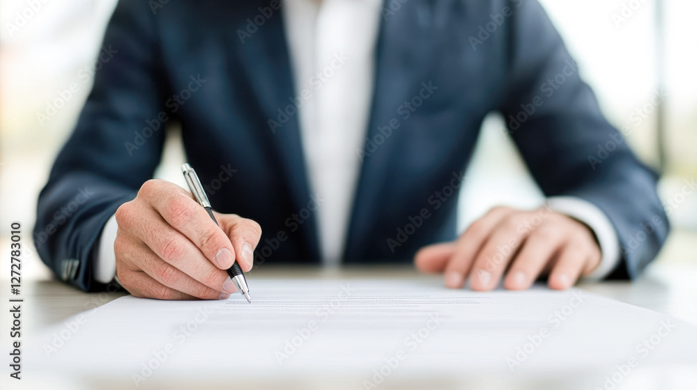Signing important documents in a modern office business professional environment Signing important documents in a modern office business professional environment