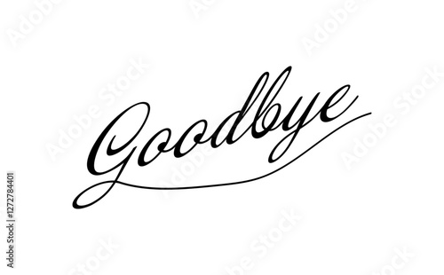 Goodbye（さよなら）のシンプルなレタリング（カリグラフィー）
