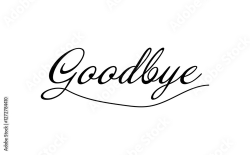 Goodbye（さよなら）のシンプルなレタリング（カリグラフィー）
