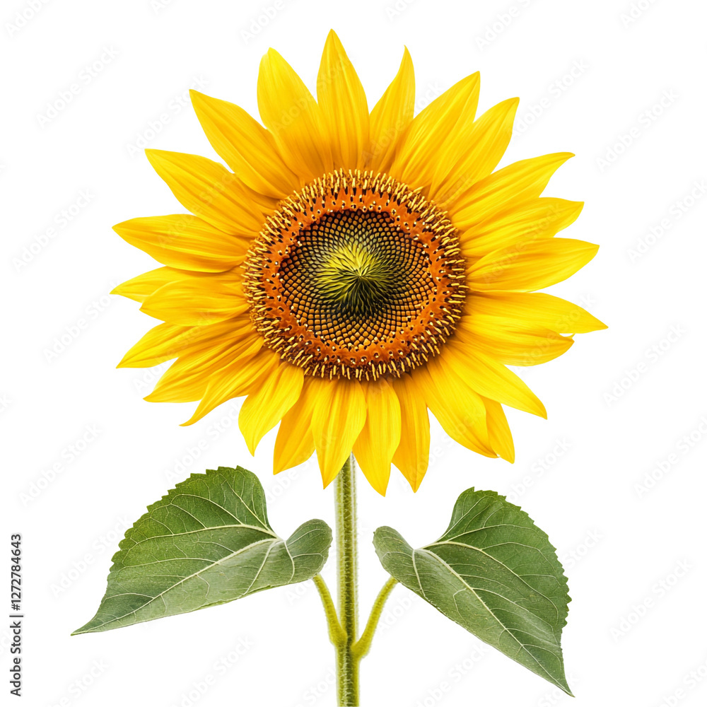 Obraz premium Vibrant Sunflower Isolated on Black Background,