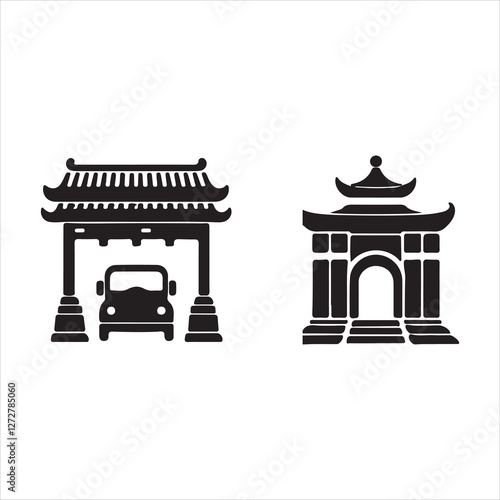 vector illustration of a temple