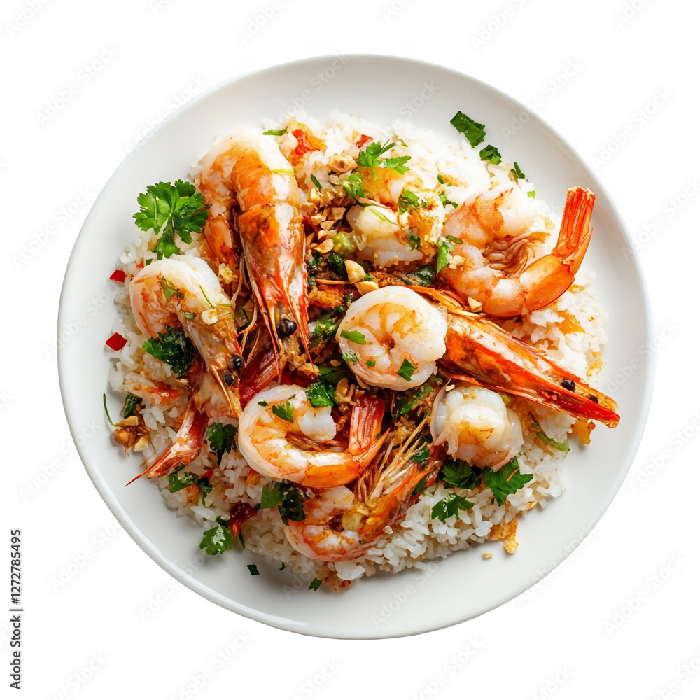 Delicious Spicy Shrimp Rice Dish Asian Cuisine Food Photography Delicious Spicy Shrimp Rice Dish Asian Cuisine Food Photography