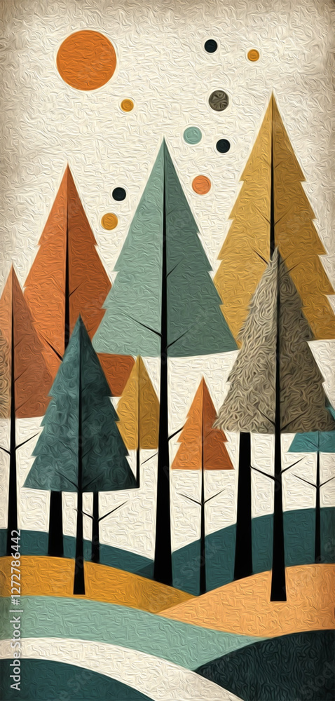 Tree . Oil painting. Pattern for printing on wall decorations, covers, leaflets, business cards Tree . Oil painting. Pattern for printing on wall decorations, covers, leaflets, business cards