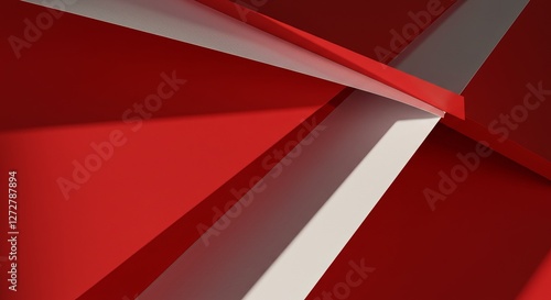 Wallpaper Mural Modern geometric red shapes with dramatic shadows and angles Torontodigital.ca