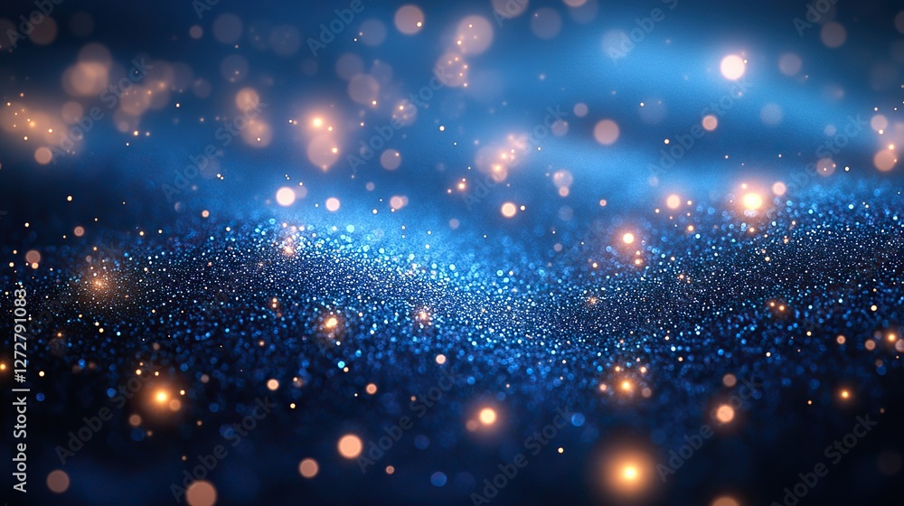 abstract blue bokeh background with defocused glitter blurred shimmering lights,sparkling effects