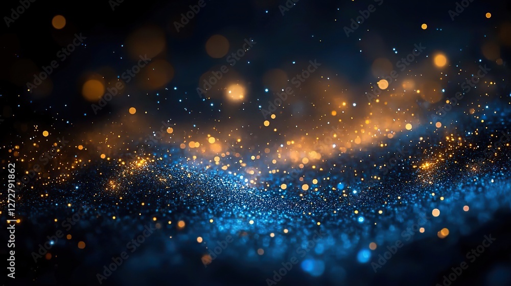 Naklejka premium abstract blue bokeh lights background ideal for festive,elegant designs